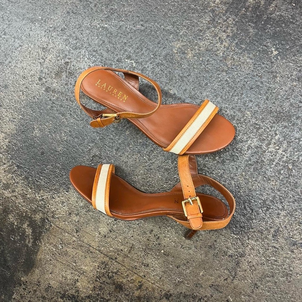 Cute Y2K Ralph Lauren brown leather kitten heels Flats/Sandals #luxury